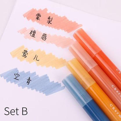 Retro Highlighter Pens Set | High Capacity Marker Pen | DIY Photo Album Journal Planner Book Reading Highlighters | Doodle Drawing Pens