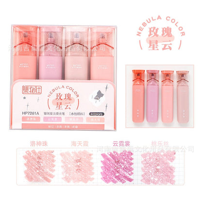 Nebula Color Highlighter Pens｜Glitter Colored Marker Pens | Writing Pens | Aesthetic Pens | Cute Study Supplies Stationery | Back to School