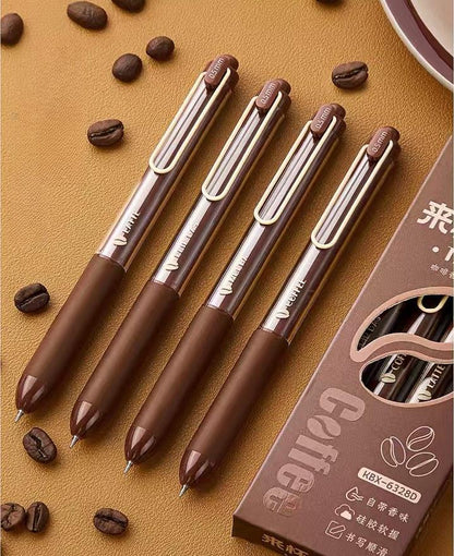 Coffee Flavored Black Ink Gel Pens | ST Writing Pens | Coffee Lover Aesthetic Pen Set | Cute Kawaii Planner School Office Study Pens