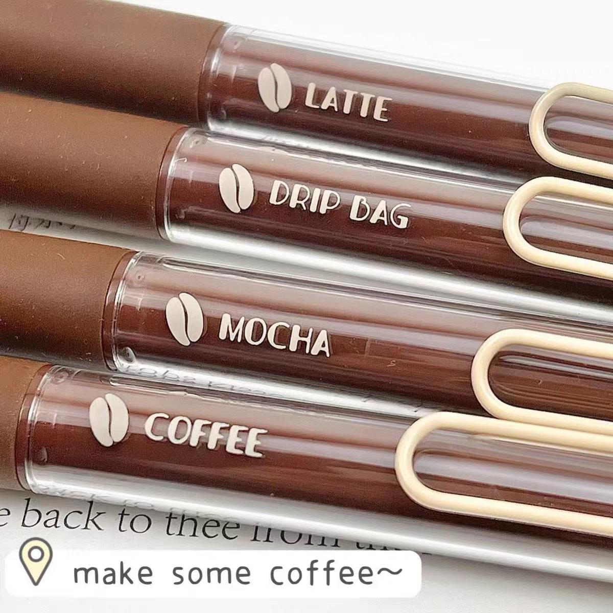 Coffee Flavored Black Ink Gel Pens | ST Writing Pens | Coffee Lover Aesthetic Pen Set | Cute Kawaii Planner School Office Study Pens