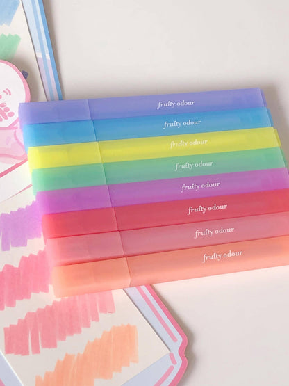 Fruit-scented Highlighter Pen | Highlighters Marker Pen | Aesthetic Cute Planner Journal Reading Drawing Pens | Study Writing Supplies