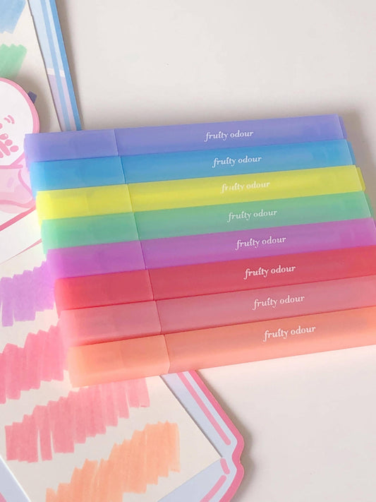 Fruit-scented Highlighter Pen | Highlighters Marker Pen | Aesthetic Cute Planner Journal Reading Drawing Pens | Study Writing Supplies