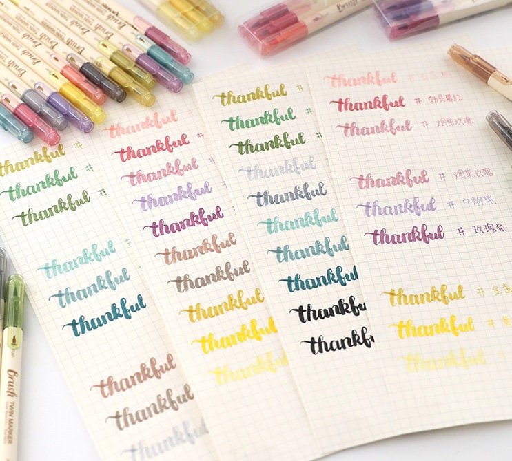 Brush Twin Marker Pen Set |  Double-Sided Pen | Calligraphy Pen | Hand Lettering