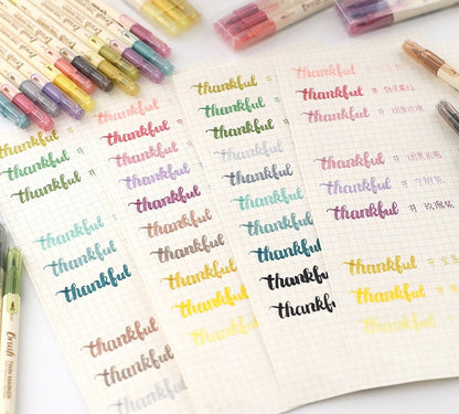 Brush Twin Marker Pen Set |  Double-Sided Pen | Calligraphy Pen | Hand Lettering