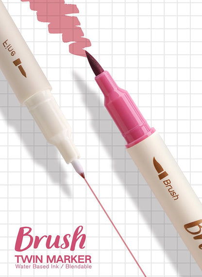 Brush Twin Marker Pen Set |  Double-Sided Pen | Calligraphy Pen | Hand Lettering