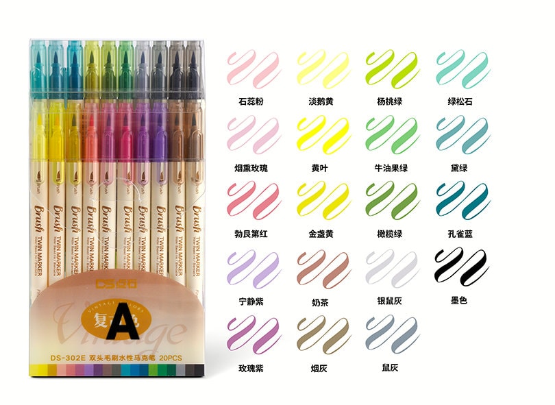 Brush Twin Marker Pen Set |  Double-Sided Pen | Calligraphy Pen | Hand Lettering