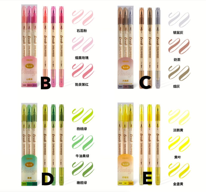 Brush Twin Marker Pen Set |  Double-Sided Pen | Calligraphy Pen | Hand Lettering