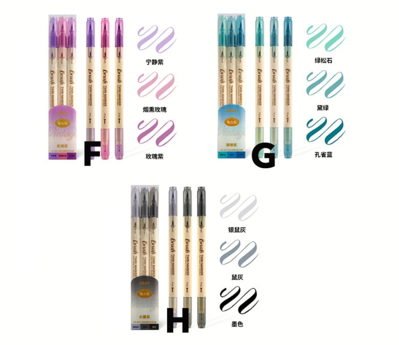 Brush Twin Marker Pen Set |  Double-Sided Pen | Calligraphy Pen | Hand Lettering