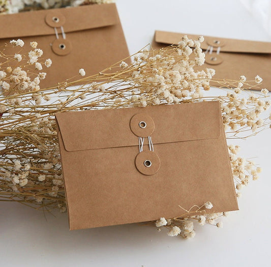C6 String Tie Envelope | Kraft Brown Paper Envelope | Gift Wrapping