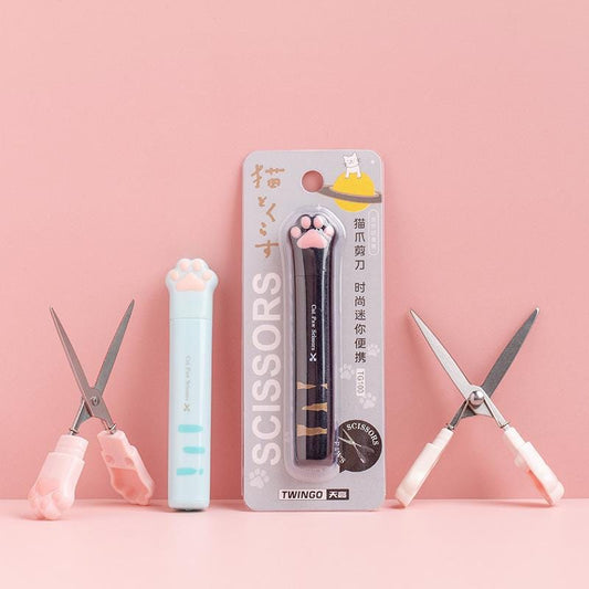 Cute Cat Paw Portable Scissor  | Portable Compact Scissor  | School Office Supplies | Scrapbooking DIY Craft Tools