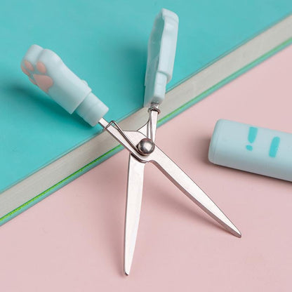 Cute Cat Paw Portable Scissor  | Portable Compact Scissor  | School Office Supplies | Scrapbooking DIY Craft Tools