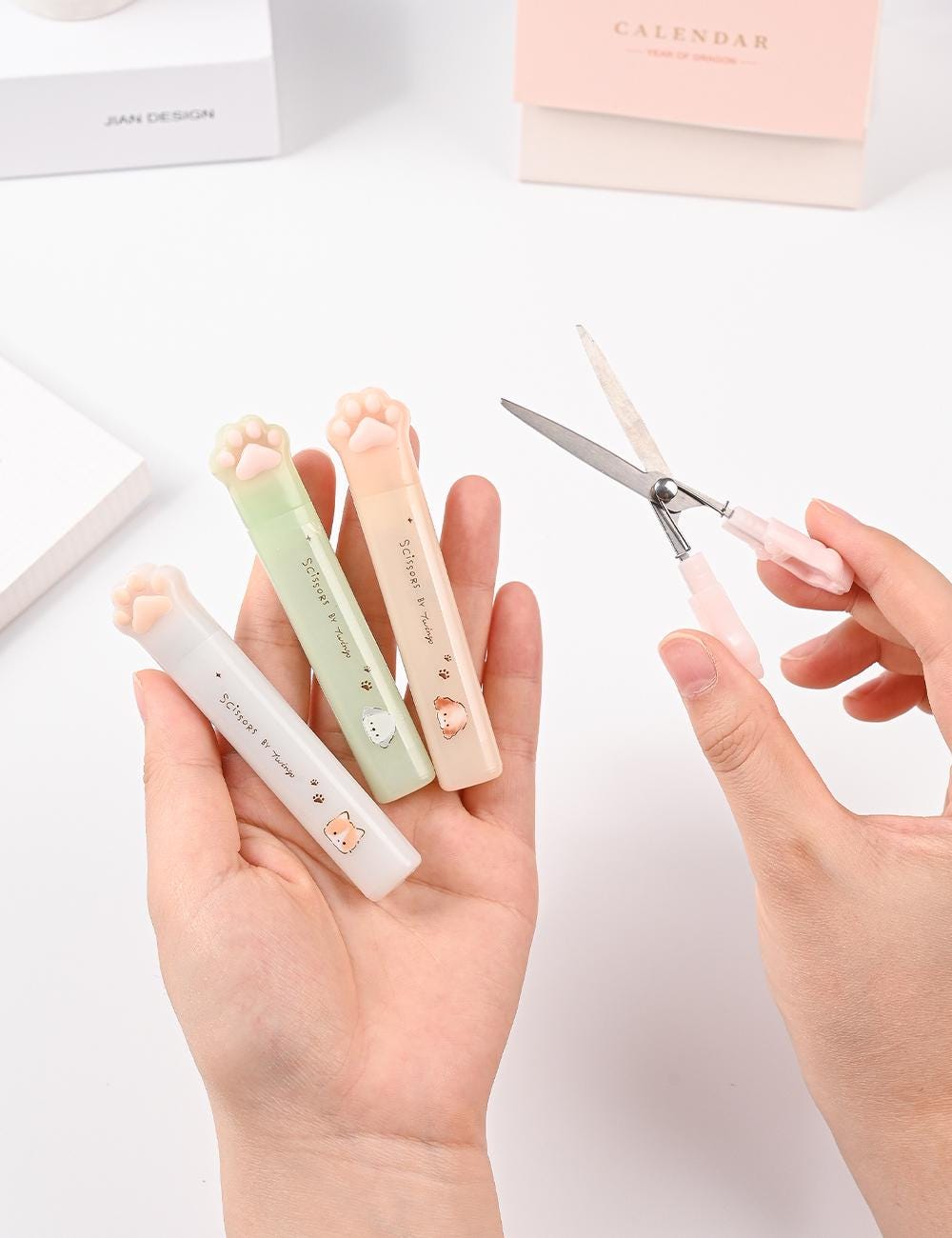 Cute Cat Paw Portable Scissor  | Portable Compact Scissor  | School Office Supplies | Scrapbooking DIY Craft Tools