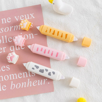 Cute Cat Paw 2 in 1 Adhesive And Correction Tape | Adhesive Tape Roller Pen | Scrapbooking Tape | Paper Craft Supplies School Supplies