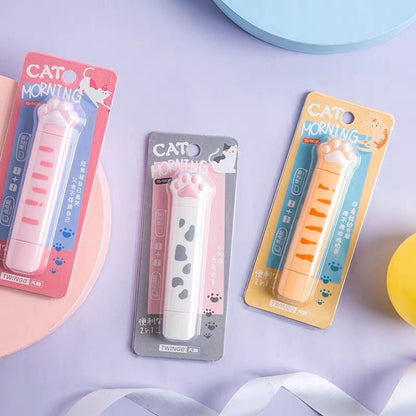Cute Cat Paw 2 in 1 Adhesive And Correction Tape | Adhesive Tape Roller Pen | Scrapbooking Tape | Paper Craft Supplies School Supplies