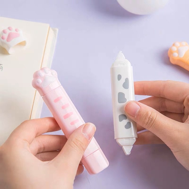 Cute Cat Paw 2 in 1 Adhesive And Correction Tape | Adhesive Tape Roller Pen | Scrapbooking Tape | Paper Craft Supplies School Supplies