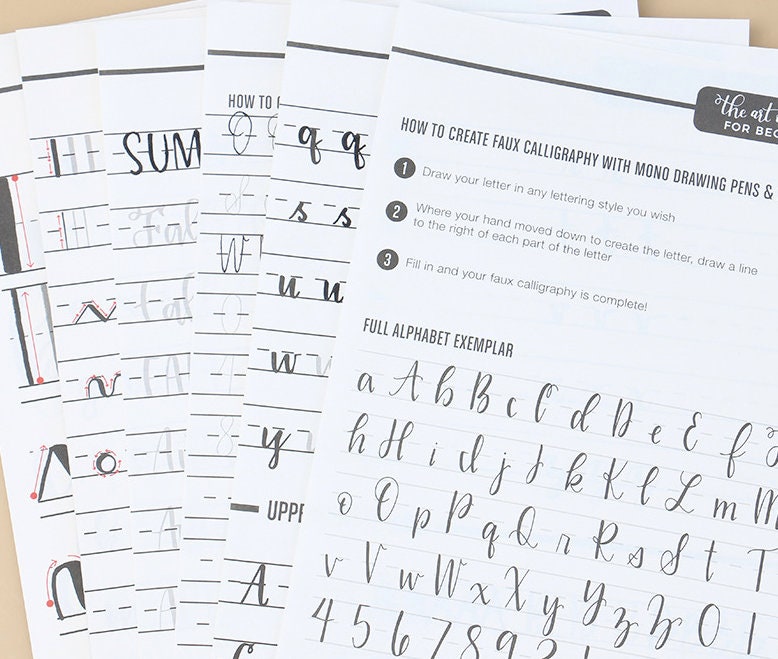 Brush Lettering Practice Sheets for Beginners | Calligraphy Practice Guide | Handwriting Worksheet