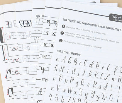 Brush Lettering Practice Sheets for Beginners | Calligraphy Practice Guide | Handwriting Worksheet