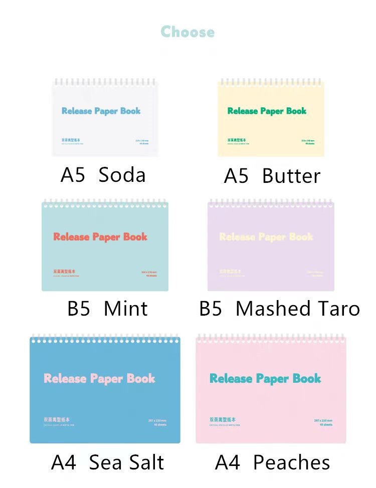 A5 B5 A4 Release Paper Book |Washi Tape Collection Book| Double Sided|Sticker Book|Collection Book| Reusable Release Pages|Collection album