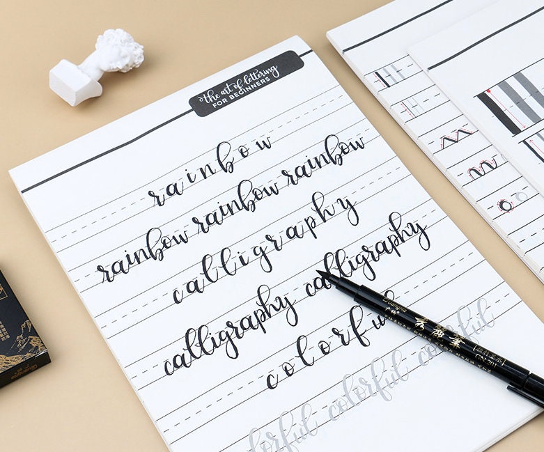 Brush Lettering Practice Sheets for Beginners | Calligraphy Practice Guide | Handwriting Worksheet