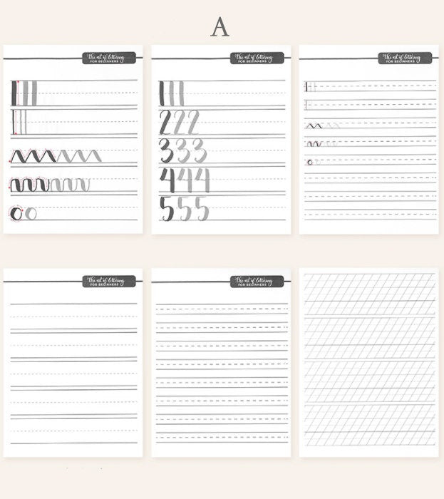 Brush Lettering Practice Sheets for Beginners | Calligraphy Practice Guide | Handwriting Worksheet