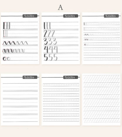 Brush Lettering Practice Sheets for Beginners | Calligraphy Practice Guide | Handwriting Worksheet