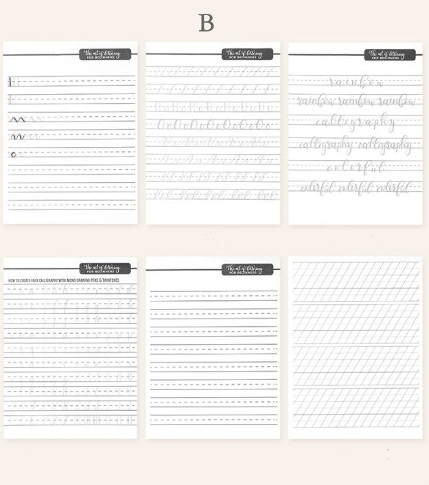Brush Lettering Practice Sheets for Beginners | Calligraphy Practice Guide | Handwriting Worksheet