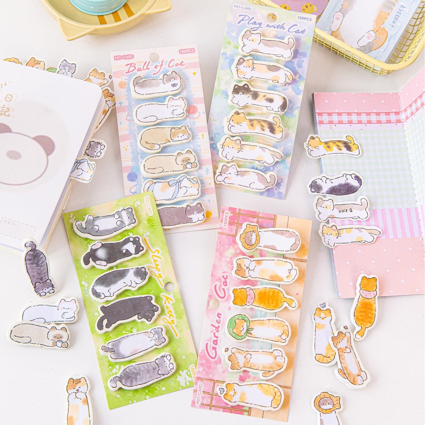 Kawaii Cats Sticky Page Marker | Book Annotation Book Tabs | Index Tabs | Page Markers | Sticky Tabs | Study School Planner Journal Supplies