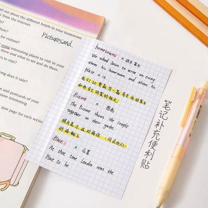 Creative Extension Sticky Notes | Lined Grided Dotted | Hidden Fold Sticky Notes | Planner  Study School Supplies | Note Taking