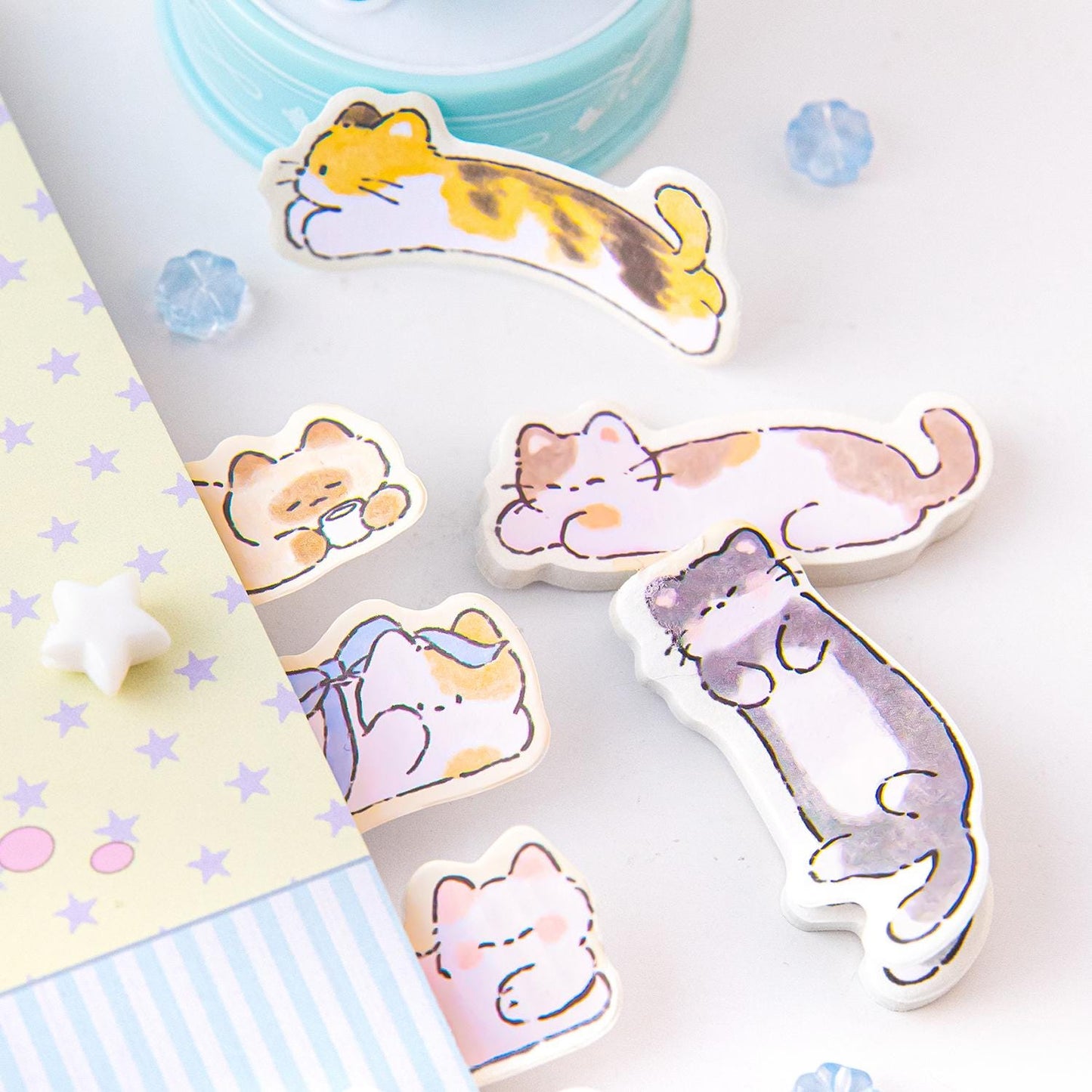 Kawaii Cats Sticky Page Marker | Book Annotation Book Tabs | Index Tabs | Page Markers | Sticky Tabs | Study School Planner Journal Supplies