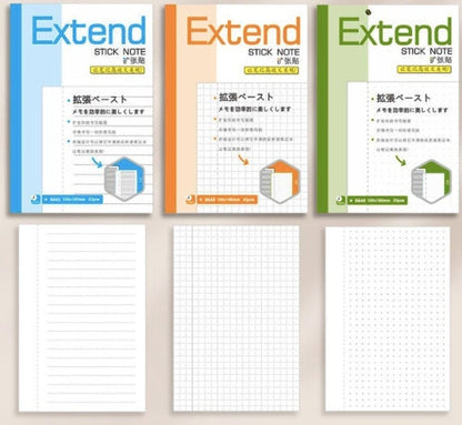Creative Extension Sticky Notes | Lined Grided Dotted | Hidden Fold Sticky Notes | Planner  Study School Supplies | Note Taking