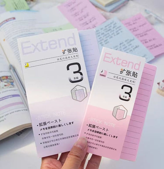 Creative Extend Sticky Notes | Lined Grided Dotted | Planner Study School Supplies | Note Taking | Planner Journal Accessory Supplies