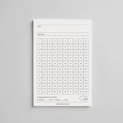 100 Days Goal Track | Memo Pad | To Do Habit Track Life Planner Record Notes Pad | Planner Journal Accessories Study School Office Supplies