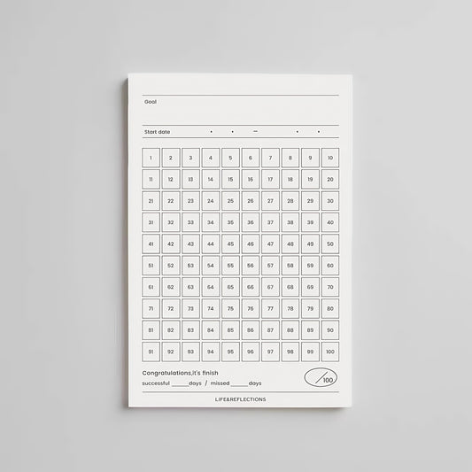 100 Days Goal Track | Memo Pad | To Do Habit Track Life Planner Record Notes Pad | Planner Journal Accessories Study School Office Supplies