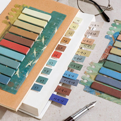 Retro Color Page Flags | Chinoiserie Page Flags | Sticky Index Tabs | Writable Book Tabs | Markers Annotation Tabs | Planner Study Supplies