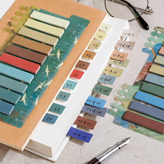 Retro Color Page Flags | Chinoiserie Page Flags | Sticky Index Tabs | Writable Book Tabs | Markers Annotation Tabs | Planner Study Supplies