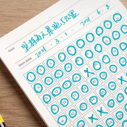 100 Days Goal Track | Memo Pad | To Do Habit Track Life Planner Record Notes Pad | Planner Journal Accessories Study School Office Supplies