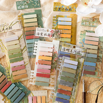 Retro Color Page Flags | Chinoiserie Page Flags | Sticky Index Tabs | Writable Book Tabs | Markers Annotation Tabs | Planner Study Supplies