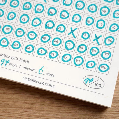 100 Days Goal Track | Memo Pad | To Do Habit Track Life Planner Record Notes Pad | Planner Journal Accessories Study School Office Supplies