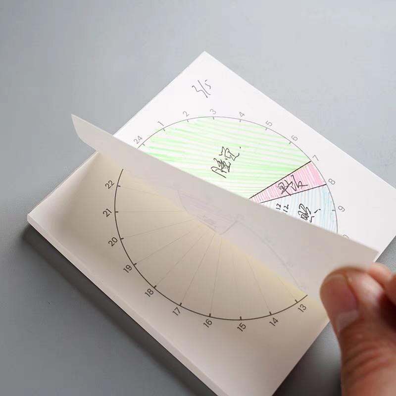 24 Hours Schedule Template | Circle Time Pie Chart Organizer |Daily Record Planner| Planner Journal Accessories Study School Office Supplies