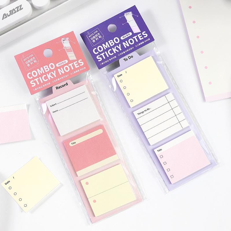 Combo Sticky Notes | Memo To Do Habit Weekly Plan Record Sticky Notes  | Planner Journal Accessories Study School Office Supplies