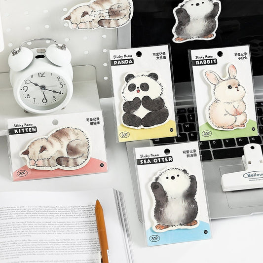 Kawaii Animal Sticky Notes  | Sticky Note Pad | Cute Memo Pad |  Planner Memo
