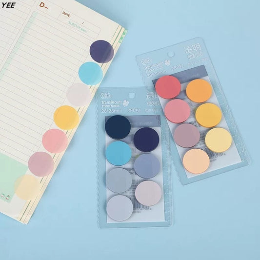 Circle Page Flags | Round Transparent Vellum notepad | Translucent Sticky Notes | Tracing Paper Sticky Notes | Office Study Planner