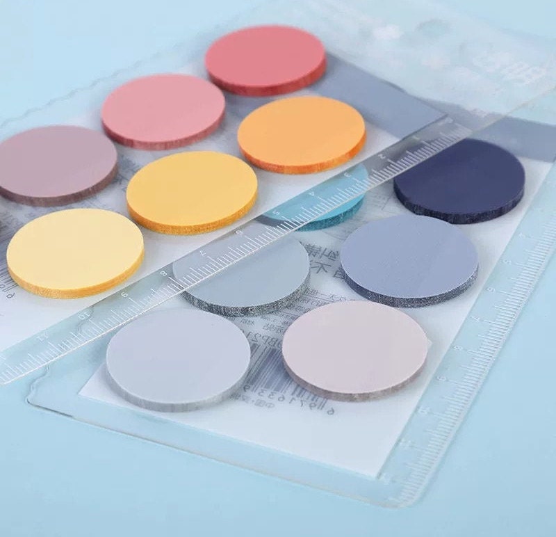 Circle Page Flags | Round Transparent Vellum notepad | Translucent Sticky Notes | Tracing Paper Sticky Notes | Office Study Planner