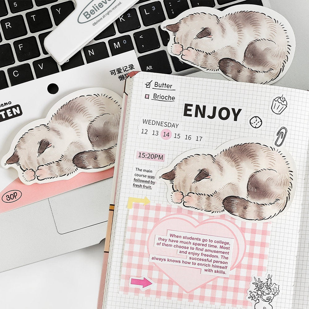 Kawaii Animal Sticky Notes  | Sticky Note Pad | Cute Memo Pad |  Planner Memo