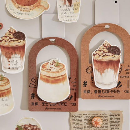 Creative Coffee Sticky Notes | Kawaii Coffee Shape Notepad | Latte Cappuccino Planner Memo Pad | Planner Journal School Office Supplies
