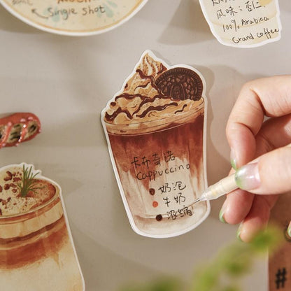 Creative Coffee Sticky Notes | Kawaii Coffee Shape Notepad | Latte Cappuccino Planner Memo Pad | Planner Journal School Office Supplies