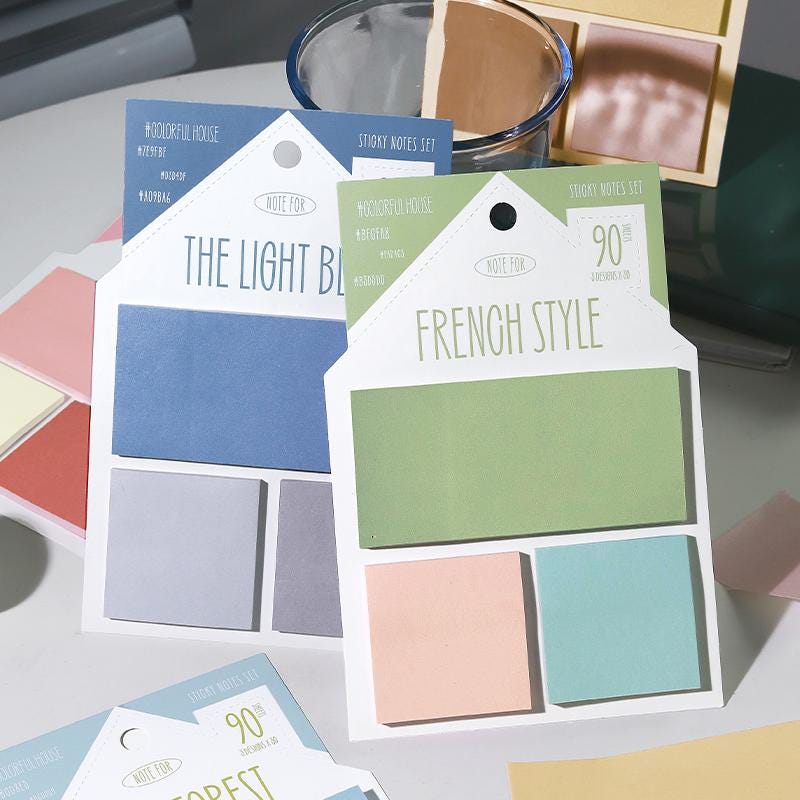 Color Palette Sticky Notes | Memo Pad | Writing Pad | Note Taking | Planner Journal Office Study School Supplies
