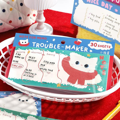 Cute Puppy Kitten Sticky Notes | Kawaii Planner Sticky Memo Pad | Writing Pad | Planner Memo | Stationery Planner Journal Accessory Supplies