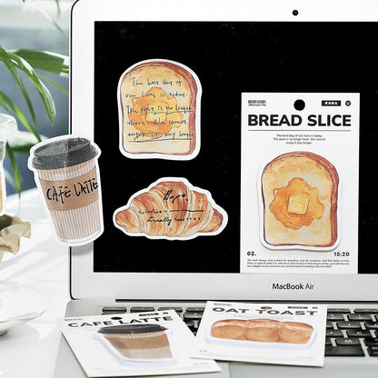 Creative Bread and Coffee Sticky Notes | Kawaii Food Notepad | Cute Memo Pad |  Planner Memo | Planner Journal School Office Supplies