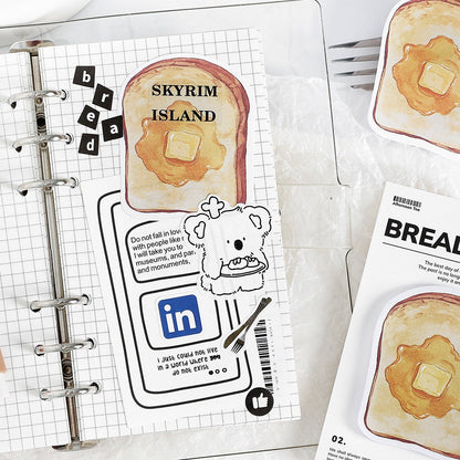 Creative Bread and Coffee Sticky Notes | Kawaii Food Notepad | Cute Memo Pad |  Planner Memo | Planner Journal School Office Supplies